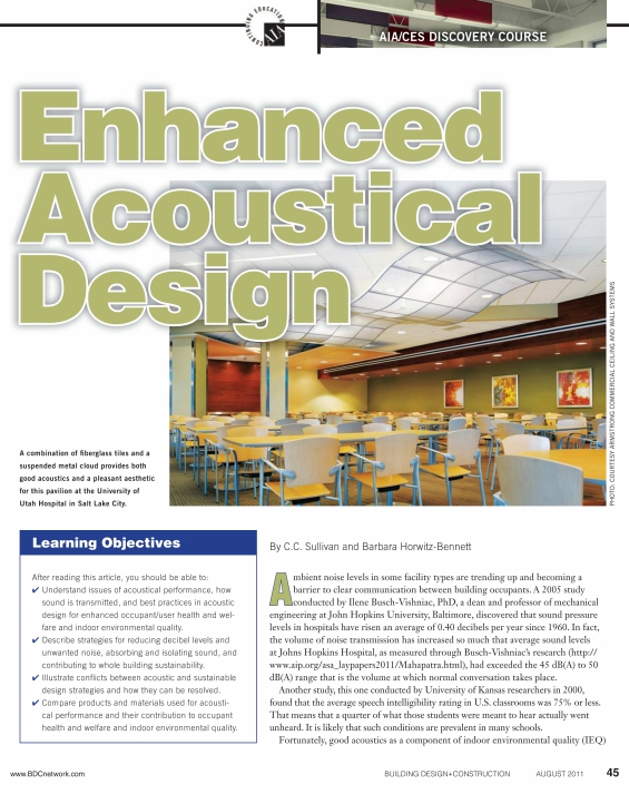 Building Design + Construction Enhanced Acoustical Design